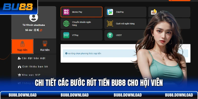 Chi tiết các bước rút tiền BU88 cho hội viên